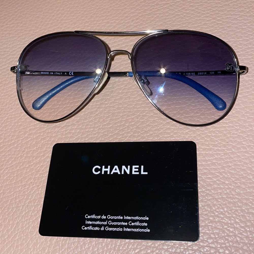 CHANEL blue sunglasses